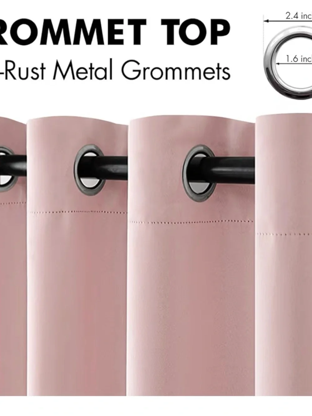 MIULEE Light Pink Blackout Bedroom Curtains Drapes 84 Inch Long 52